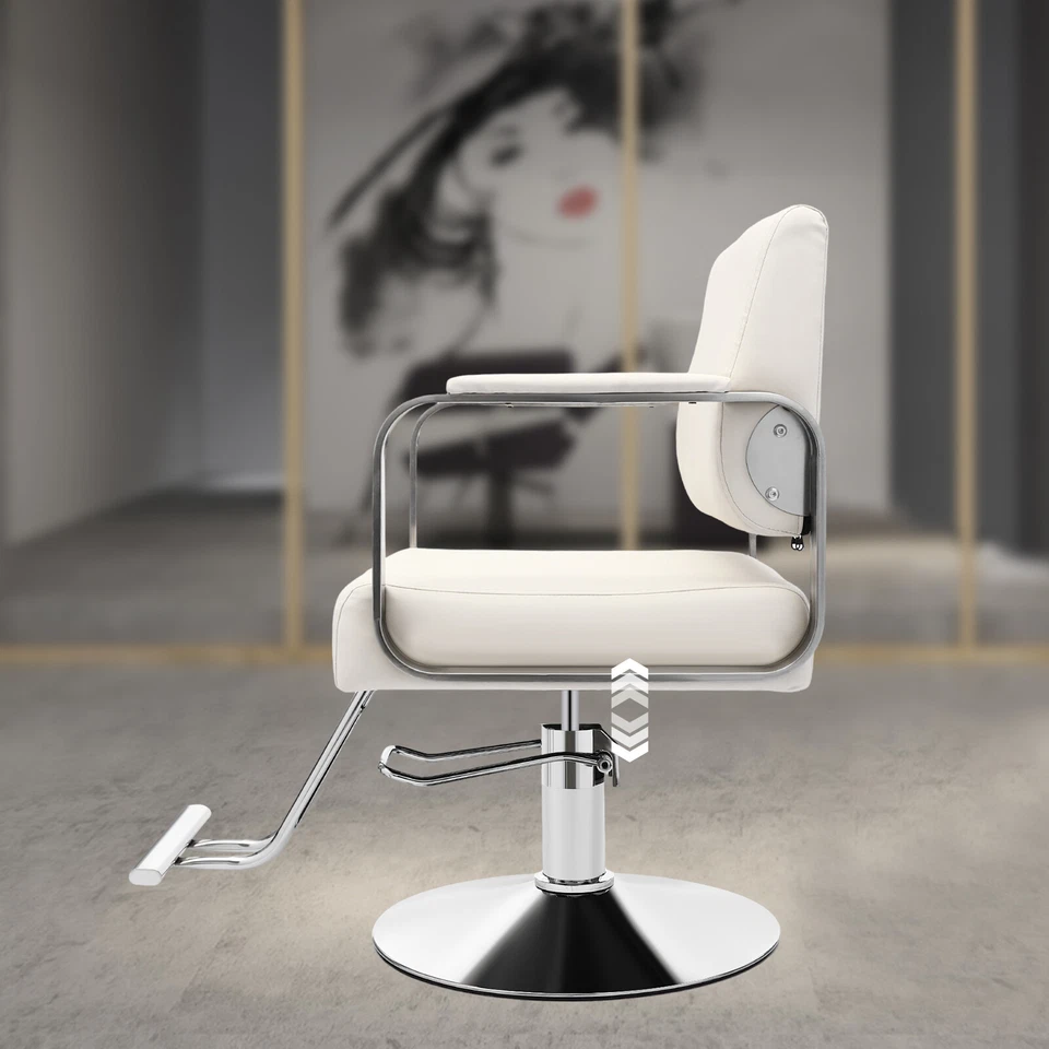 Silla de Salón Silla de Barbero Giratoria 360° con Reposapiés Moderna 200kg Carga Ajustable! Foto 3 de 4