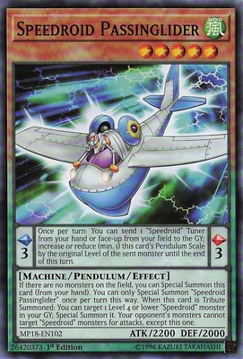 Yu-Gi-Oh! Speedroid Passinglider MP18-EN102 Common 1st Edition NM