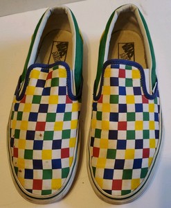 checkerboard vans painted
