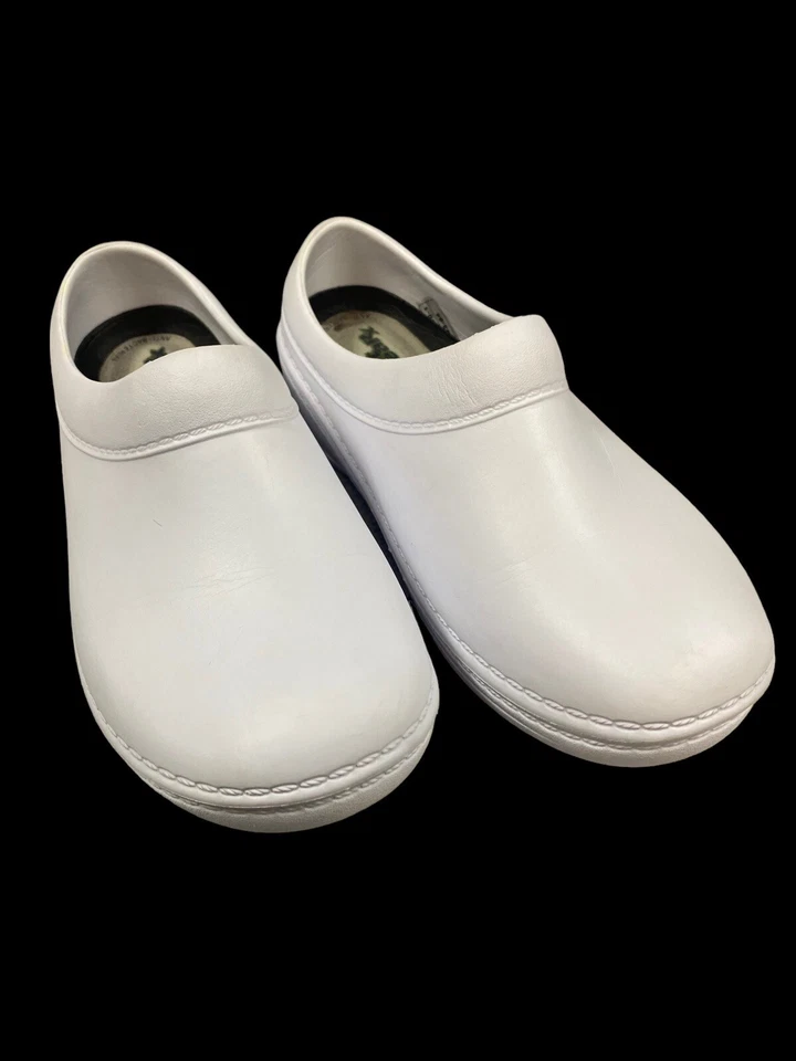 Zapatos Landau enfermera calzado RX blancos sin cordones cómodos zuecos talla EE. UU. W7/M5 Foto 2 de 4