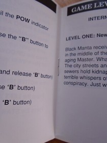 Wrath of the Black Manta Nintendo NES Manual Only