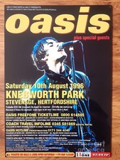 Oasis Knebworth Flier Noel Liam Gallagher Metal Poster Print Rare A4 19cm x 28cm