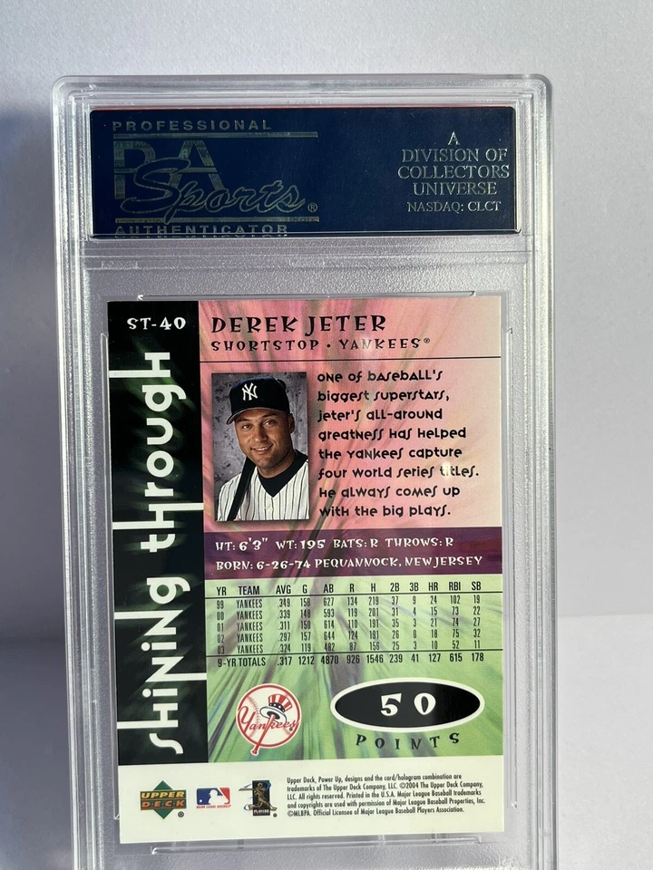 2004 Upper Deck Power Up! - Shining Through - Derek Jeter ST-40 PSA 9 RARE! - Image 2 of 2