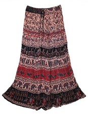 Indian Maxi Skirt For Women Elephant Animal Print Ethnic Hippie Bohemian P67