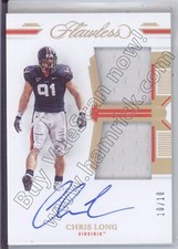 chris long auto gu dual jersey patch virginia cavaliers uva college 10/10 2022