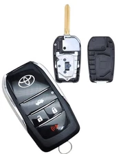 Modified Flip Remote Key Shell Case Fob 4 Button for Toyota RAV4 Camry Corolla
