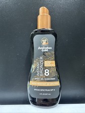 Australian Gold SPF 8 Spray Gel Sunscreen w/ Inst Bronzer 8oz Exp. 04/2028