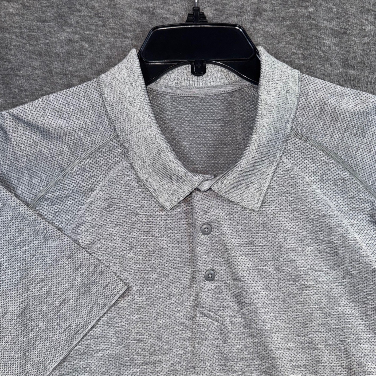 Lululemon Mens Polo Shirt XXL Gray Live In Practice Short Sleeve Athleisure NEW