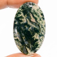 Natural Moss Agate Oval Shape Cabochon Loose Gemstone 61 Ct. 40X24X6 mm