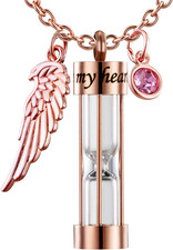 Cremation Urn Necklace for Ashes Timeless Hourglass Memorial Pendant Keepsake Je