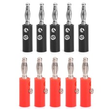 4mm Insulated Banana Plugs Connectors Jack 10pcs Red + Black H6N18504