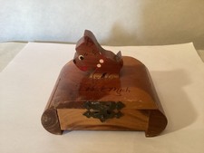 Vintage Scottie Dog Trinket Box Wood Souvenir Detroit MI 4.25