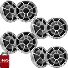Wet Sounds Four Pairs Of RECON6-S Recon 6.5" Speakers Silver XS Grilles Cones