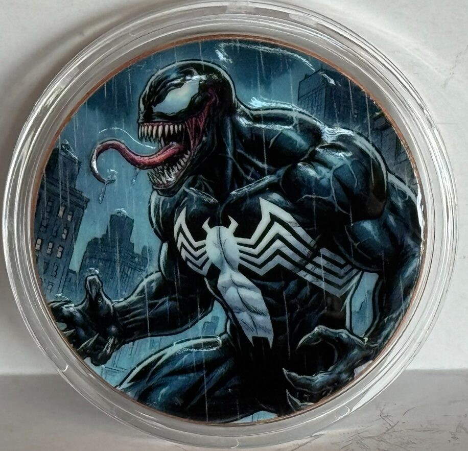 1 oz Spider Man & Venom Double sided Color Copper Medal in capsule