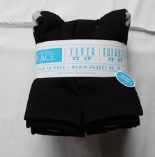 The Children's Place Boys' 10-Pack Cushioned Crew Socks ZG3 Black Size 3Y-6Y NWT