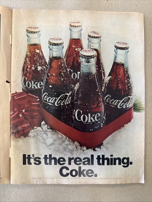 Vintage Coca-Cola Ad 1969 Cutout Magazine Advertisement Page COKE The Real Thing