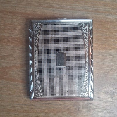Ornate Vintage German Cigarette Case Machine Engraved Pocket Case Art Deco 