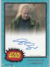 2024 Topps Galactic Antiquities Stellan Skarsgard as Luthen Rael 01/50 Autograph