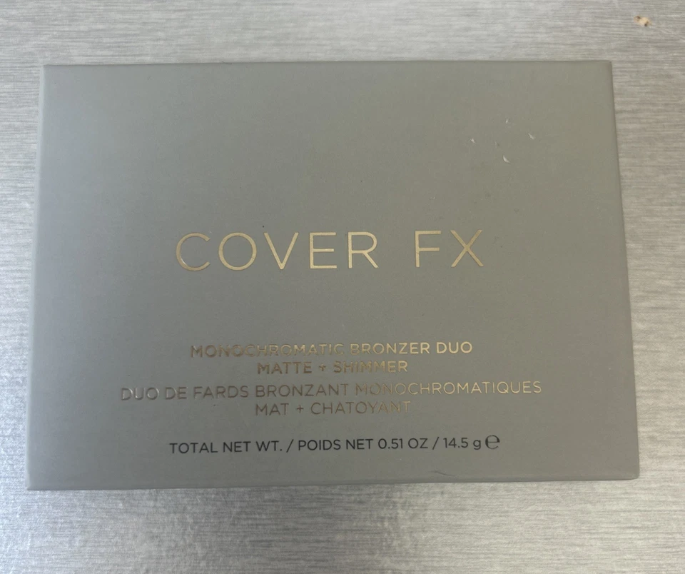 COVER FX MONOCHROMATIC BRONZER DUO MATTE & SHIMMER SUNKISSED BRONZE  0.51 OZ NEW - Image 2 of 4