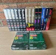 16 Mixed Brands Blank VHS Tape Lot T-120/T-160 Hi-Fi Stereo 2-8 Hour Sleeve