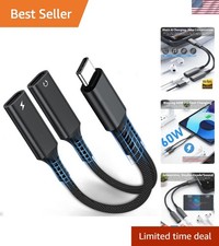 USB C Splitter,1 in 2 Out Dual USB C Type Headphone and Charger Audio Adapter...