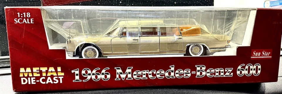 1966 MERCEDES BENZ 600 Landaulet Convertible PULLMAN SUN STAR 1:18 Diecast S600 - Image 3 of 4