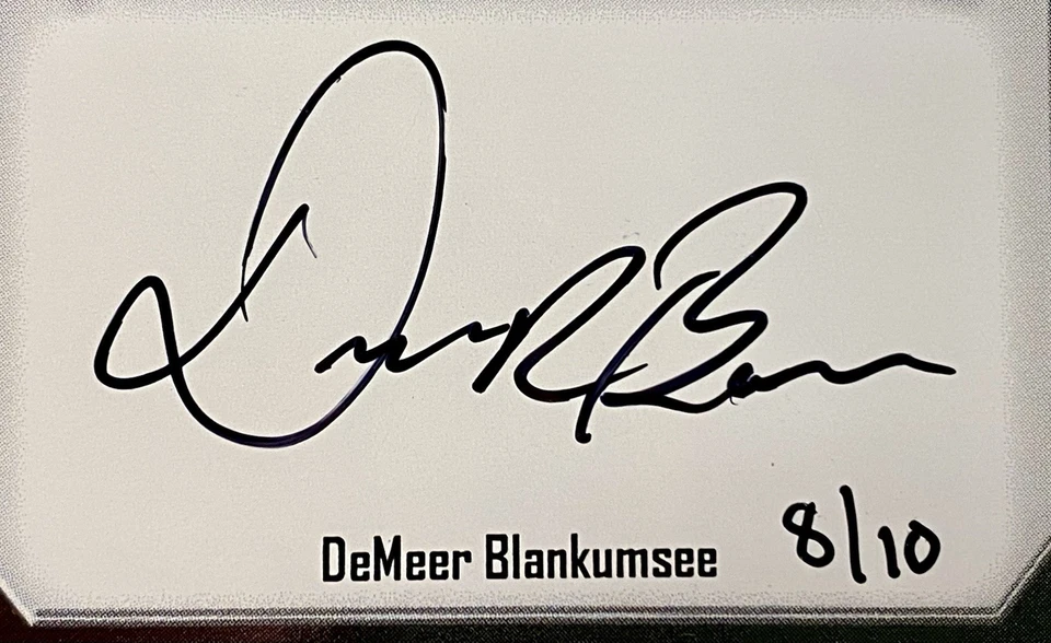 2025 Sage Gold Next Level Signatures Auto DeMeer Blankumsee #NLS-08 Patriots /10 - Image 2 of 3