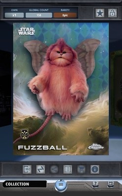 Star Wars Card Trader Topps Chrome 2025 Fuzzball Blue 150cc Epic