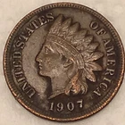1907 Indian Head Cent Penny 1C - VF - #14546