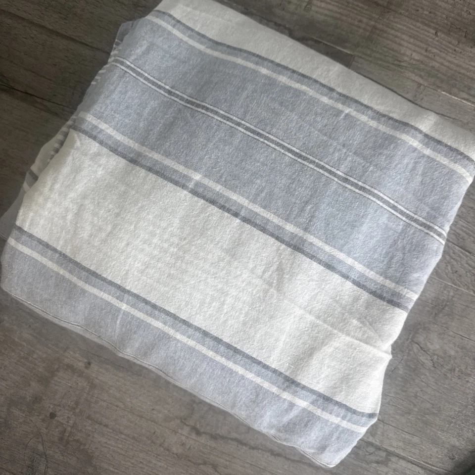 Ralph Lauren Home Graydon Blue Bold Stripe King Duvet Cotton Linen Blend - Image 2 of 4