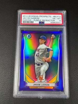 2014 Bowman Chrome Prospects Jacob DeGrom BCP73 Purple Refractor /199 Make Offer