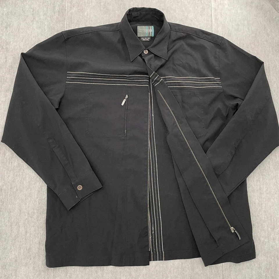 VINTAGE Nike Air Jordan Shirt Adult XL Black Overshirt Full Zip TW03 Mens Y2K - Image 2 of 4