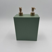 Horizon Group 2-in-1 Double Pump Bottle Green Ribbed Soap Lotion Dispenser NEW