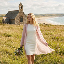 Pink bridal mohair cardigan wrap shrug - bridal wedding cover sweater