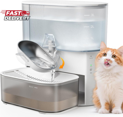 Wireless Cat Water Fountain No Filters, Wastewater Separation, FEELNEEDY Stainle