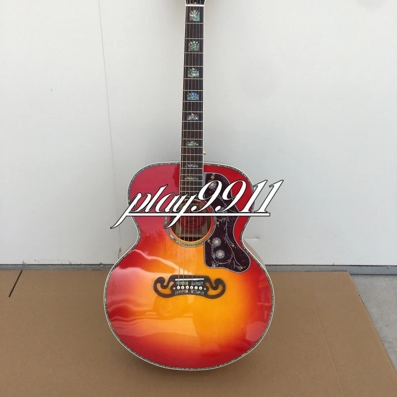 Акустическая гитара SJ200 Cherry Burst инкрустация настоящим абалоном заводская США - Изображение 2 из 4