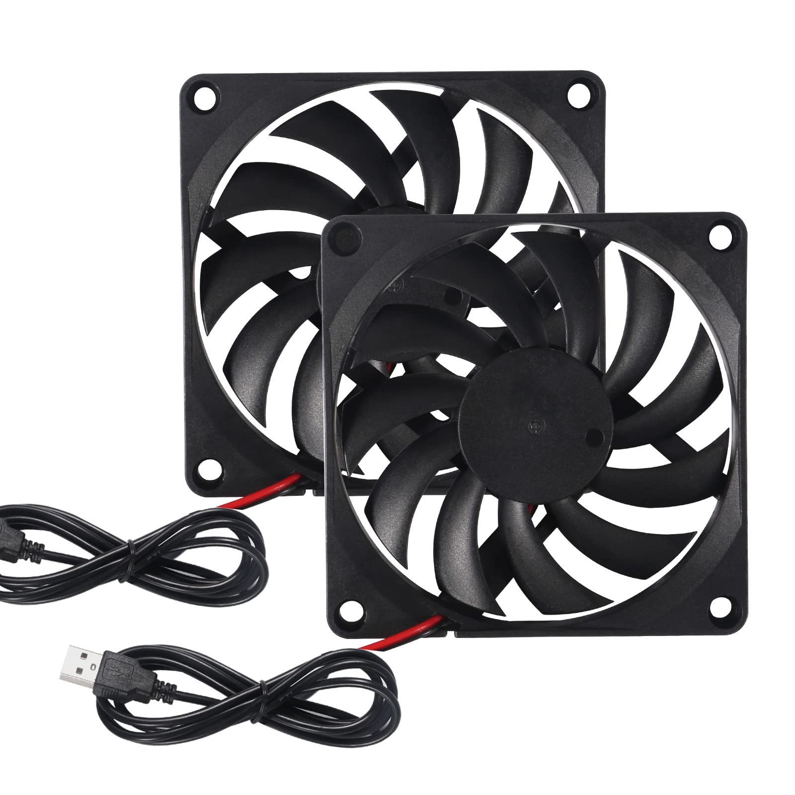 Lot de 2 ventilateurs 8010 DC 5V pour imprimante 3D de dimensions 80x80x10 mm