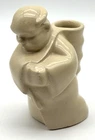 Vintage Frankoma Pottery Asian Man With Basket, Signed
