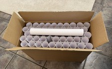 50 Pack Cardboard Tubes for Crafts 1.57 X 11.81 Inches White Toilet Paper roll