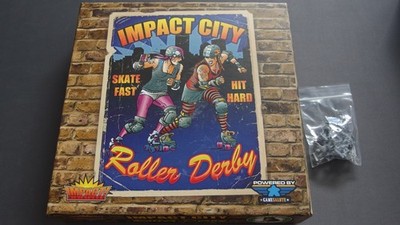 Impact City Roller Derby - inkl. 2 Miniaturen-Teams - Brettspiel - wie NEU