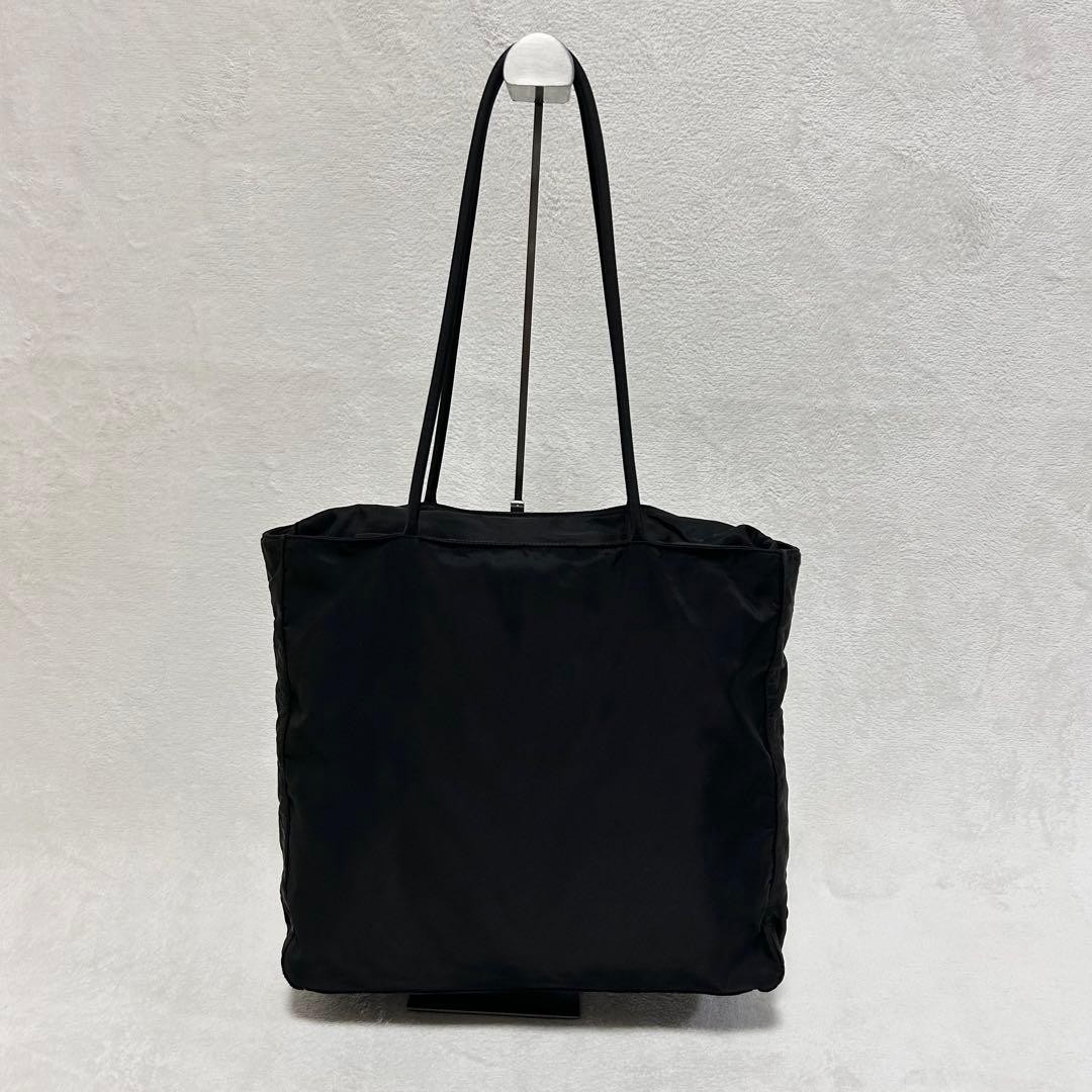 PRADA Nylon Tote Bag Black Triangle Logo Authentic Used Handbag thumbnail 2