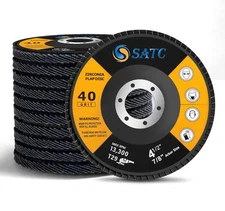 S SATC 4-1/2 Inch 40 Grit Zirconia Flap Discs Type 29 Grinding Wheel 20 #R08
