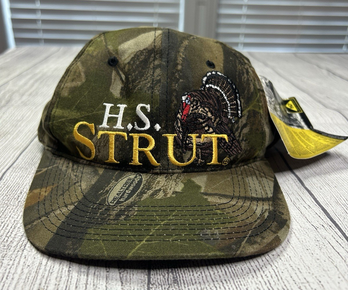 Vintage HS Strut Turkey Calls Hunting Hat Snapback Cap Realtree Camo Outdoor Cap