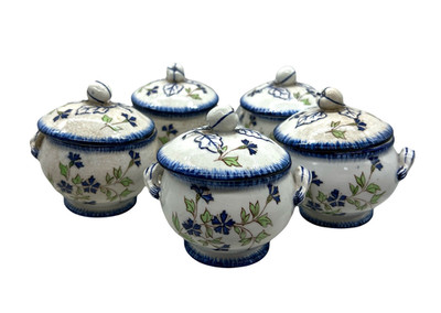 Creil & Montereau   Set of 5 Cream Pots   Barbeau Service   19th Century
