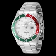 Invicta Men's Pro-Diver Watch 43MM Stainless Steel Case Red/Green Bezel 100M WR