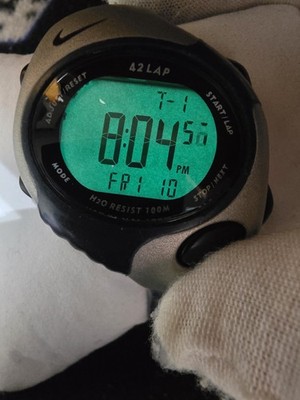 Nike Triax 42 Lap Unisex Digital Chronograph Watch Blue & Silver