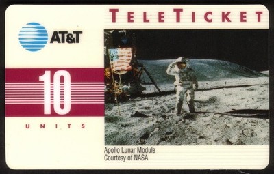10u Apollo Lunar Module & Man on The Moon (Group 3) French Phone Card