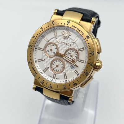 Versace Mystique Sport Medusa Uhr Weißgold Schwarz aus Japan