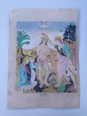 Leonardo Da Vinci Drawing on paper (Handmade) signed and stamped mixed media.