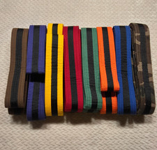 Karate/Taekwondo Belts in various colors with Stripes 6.5 ft L